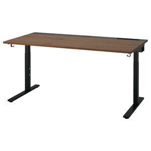 MITTZON  Schreibtisch, Nussbaumfurnier/schwarz 160x80 cm