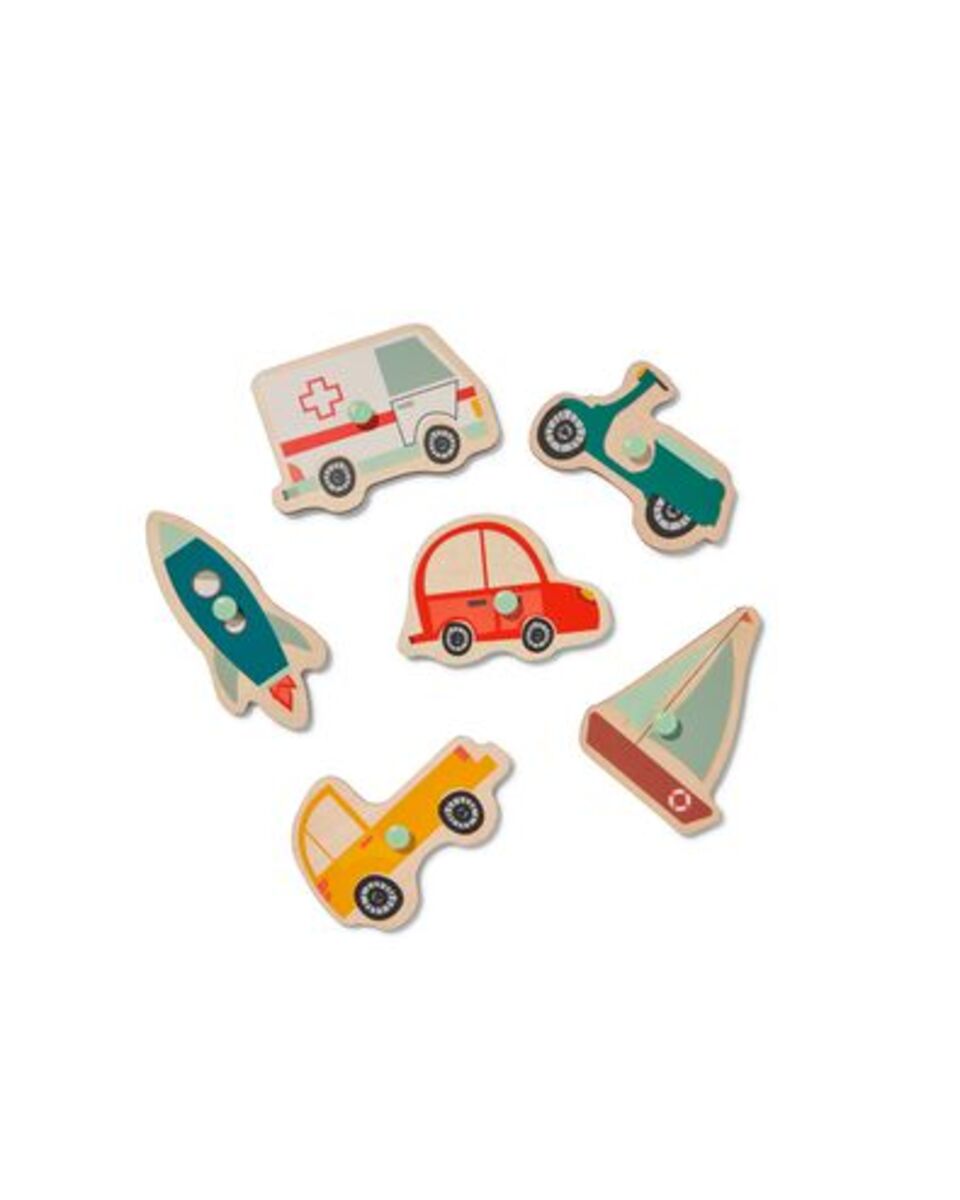 Bild 2 von Steckpuzzle mit Geräuschen, Fahrzeuge, Holz, 22 x 30 cm