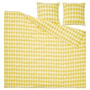 Bild 2 von NORSKNOPPA  Bettwäsche-Set, 3-teilig, weiß/gelb/gemustert 240x220/80x80 cm