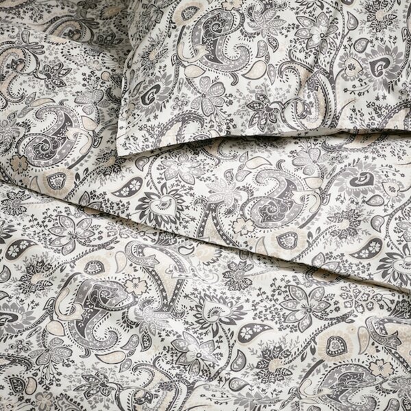 Bild 3 von RODGERSIA  Bettwäsche-Set, 3-teilig, grau/weiß 240x220/80x80 cm