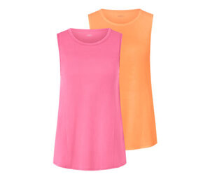 2 Sport-Tops, pfirsich und pink