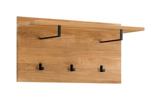 VALMONDO Wandgarderobe LIDO 80 x 41 cm Astige Eiche massiv naturbelassen geölt