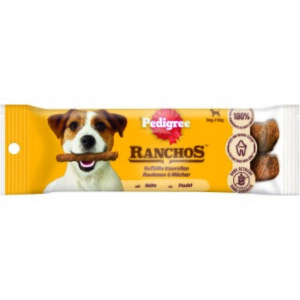 Bild 1 von Pedigree Ranchos Mini Gefüllte Kaurollen Huhn 15 x 80g