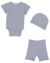 Bild 1 von Newborn Mütze + Wickelbody + Shorts, Ergee, 3-tlg. Set, hellblau