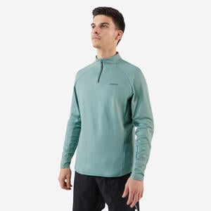 Herren Langarmshirt Tennis - Thermic 1/2 Zip graugrün Grün