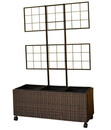 Bild 4 von Dehner Polyrattan-Spalierkasten Lili mit Rollen + 3 Pflanzeinsätzen, braun, ca. B85/H130/T30 cm