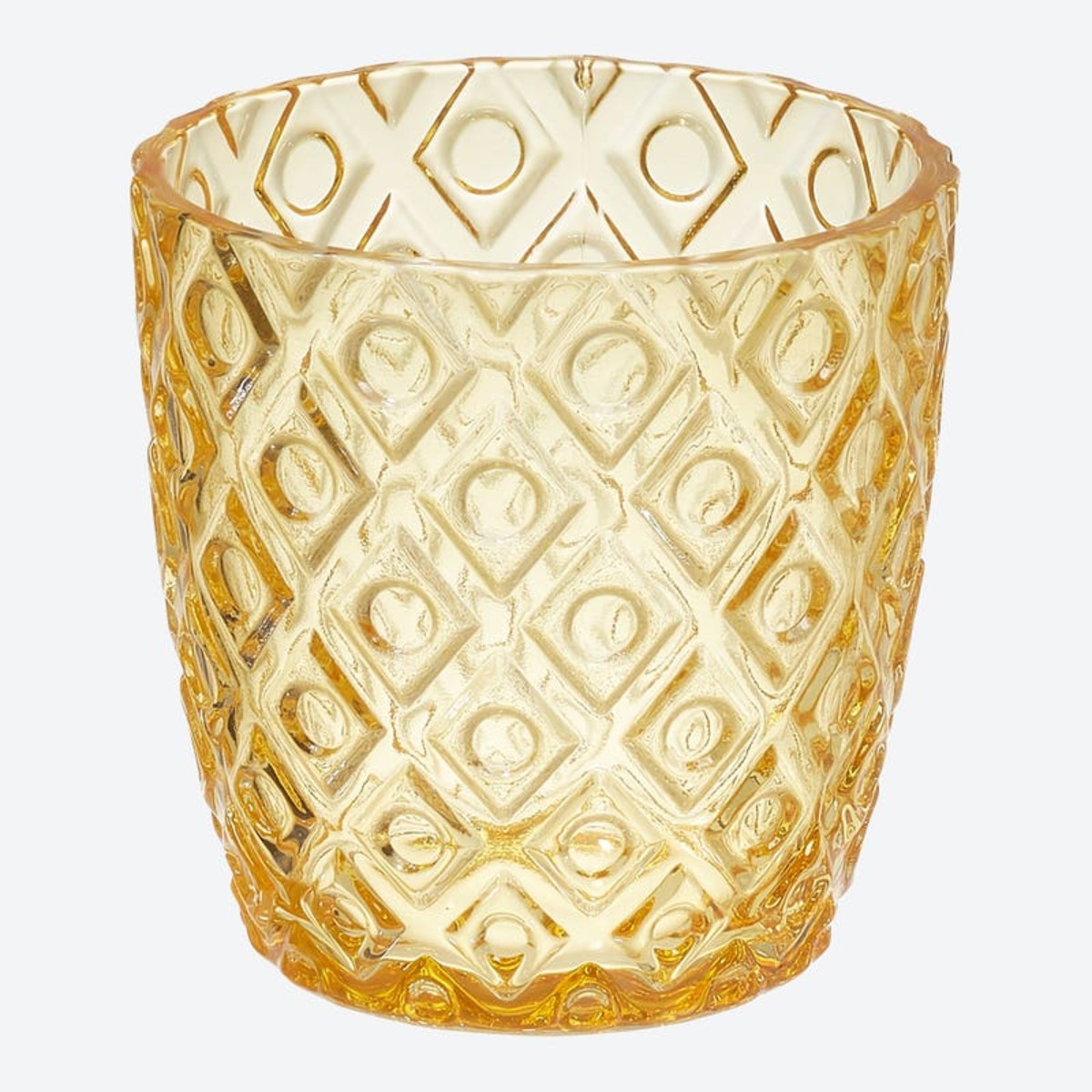 Bild 1 von Teelichthalter aus Glas, ca. 9x9x9cm, Orange