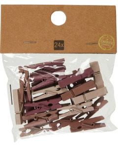 Bastelklammern aus Holz, 24er-Pack, pink