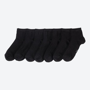 Unisex-Kurzschaft-Socken in verschiedenen Farbkombinationen, 7er-Pack, Black