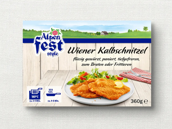 Bild 1 von Alpenfest Wiener Kalbschnitzel, 
         360 g