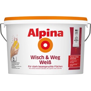 Alpina Wisch und Weg Weiss matt 5 Liter
