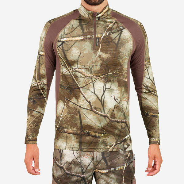 Bild 1 von Langarmshirt 500 TREEMETIC leise, atmungsaktiv, camouflage Braun|grün