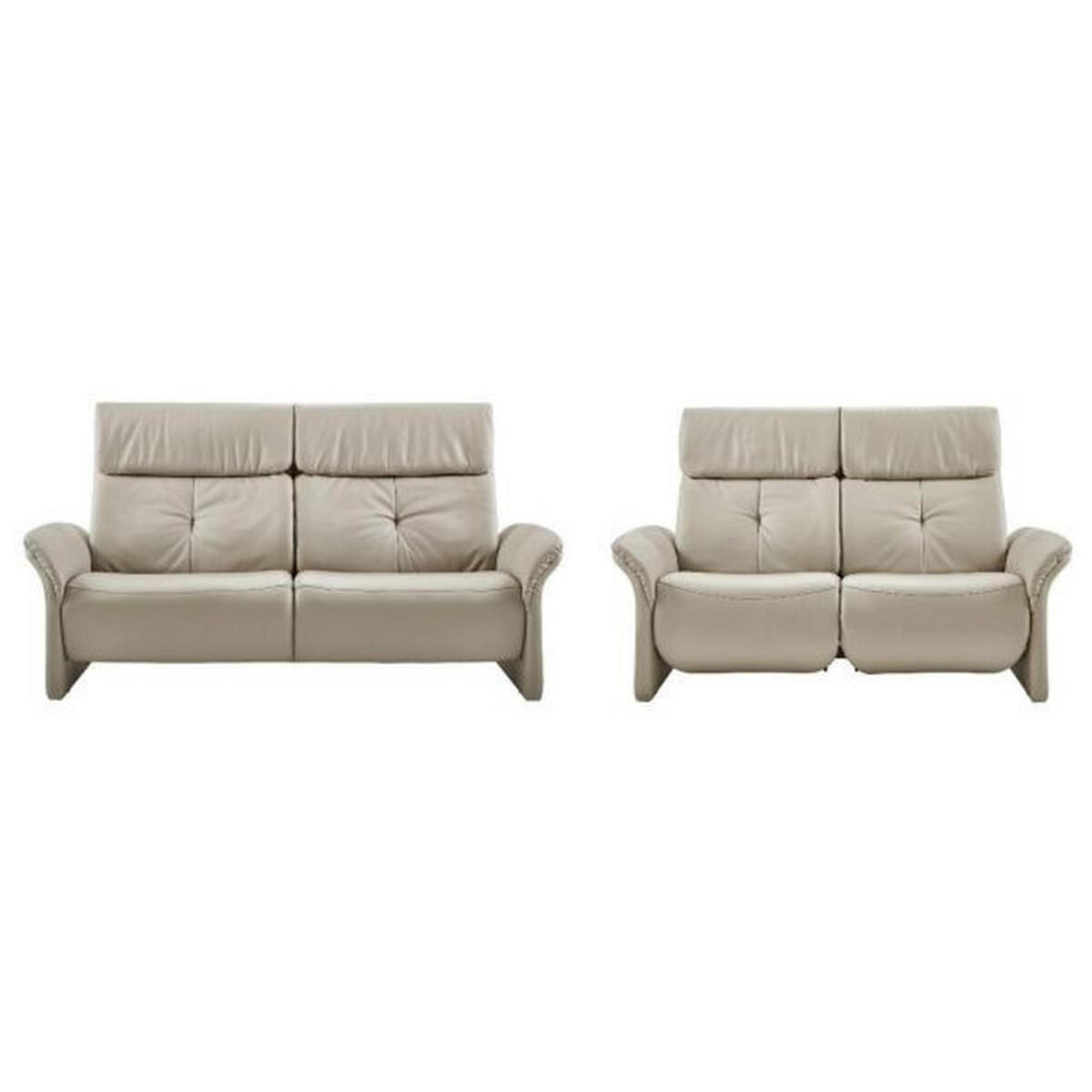 Bild 1 von Himolla Komfortklass Sitzgarnitur, Hellgrau, Leder, Echtleder, Longlife-Leder, 209x107x91 cm, Goldenes M, erweiterbar, Typenauswahl, Lederauswahl, Stoffauswahl, Relaxfunktion, Sitzqualitäten, Rücke