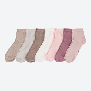 Unisex-Kurzschaft-Socken in verschiedenen Farbkombinationen, 7er-Pack, Rose