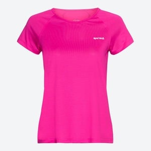 Damen-Funktions-T-Shirt mit Reflektions-Logo, Pink