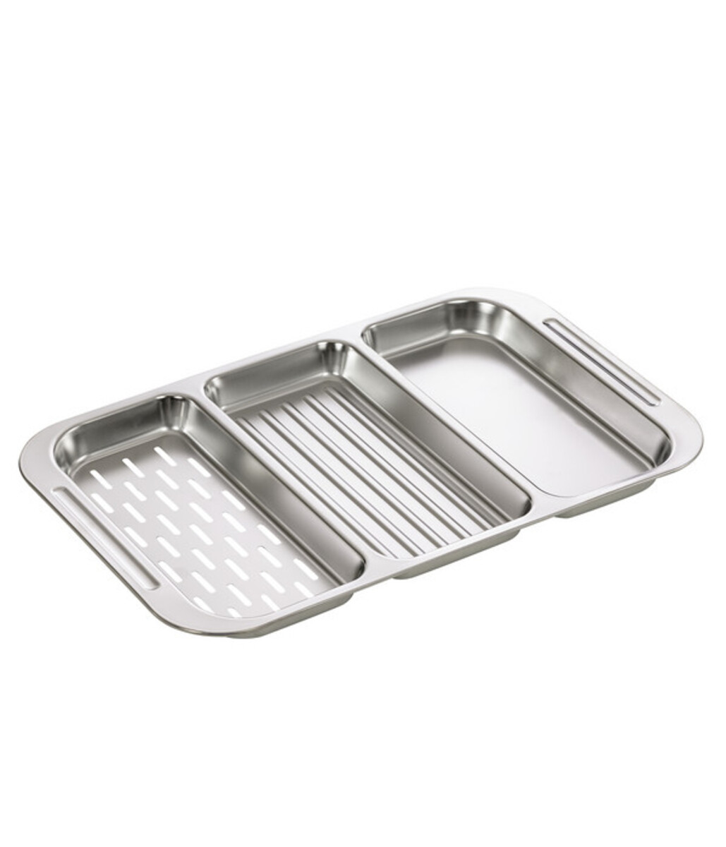 Bild 1 von Dehner Edelstahl-Grillschale, 3-geteilt, ca. B26,5/H2,4/T42,3 cm