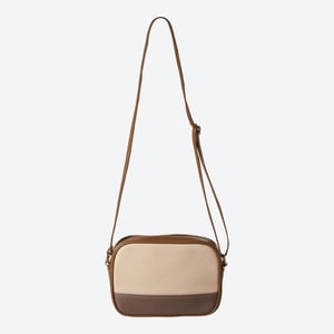 Damen-Handtasche in Leinen-Optik, Brown