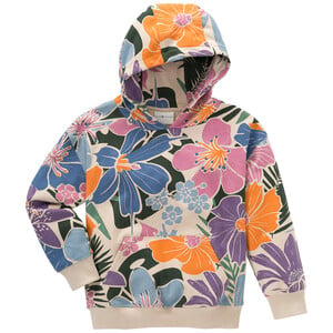 Jungen Hoodie mit Blumen-Print CREME / BUNT