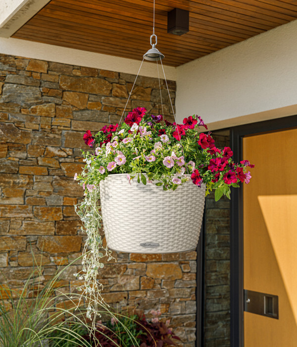 Bild 2 von LECHUZA® Kunststoff-Hängeampel Nido Cottage inkl. Pflanzeinsatz, rund, ca. Ø36,3/H24,2 cm