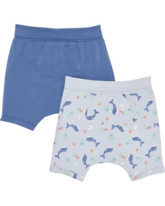 Newborn Shorts aus Baumwolle, 2er-Pack, Ergee, hellblau