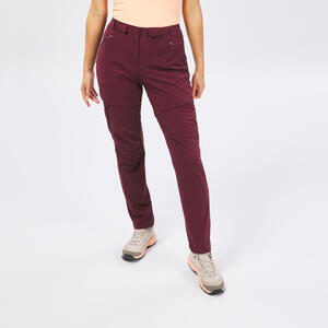 Zip-Off-Hose Damen Bergwandern - MH550 bordeaux Violett