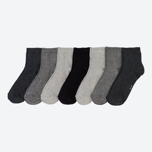 Unisex-Kurzschaft-Socken in verschiedenen Farbkombinationen, 7er-Pack, Gray