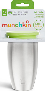 Munchkin 360° Miracle Edelstahl-Trinkbecher grün