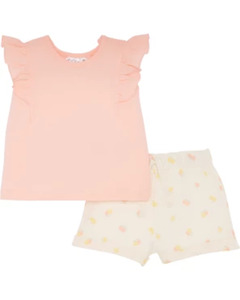 T-Shirt + Musselin-Shorts, Ergee, 2-tlg. Set, rosa