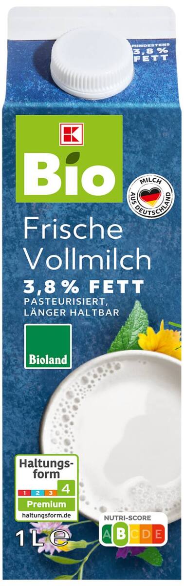 Bild 1 von K-BIO Bioland frische Vollmilch, 1-l-Packg.