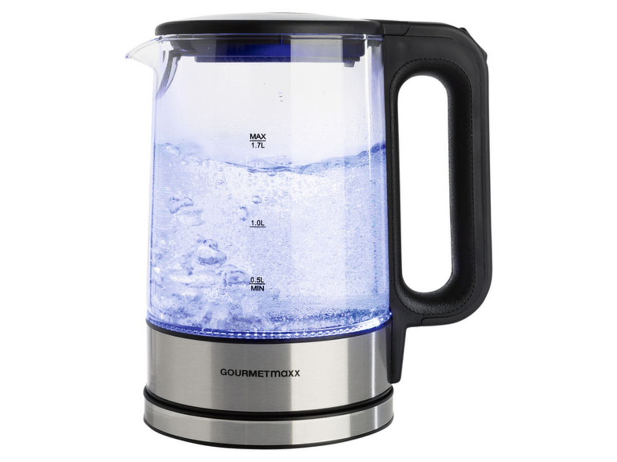 Bild 3 von GOURMETmaxx Glas-Wasserkocher, 1,7 l, kabellos, LED