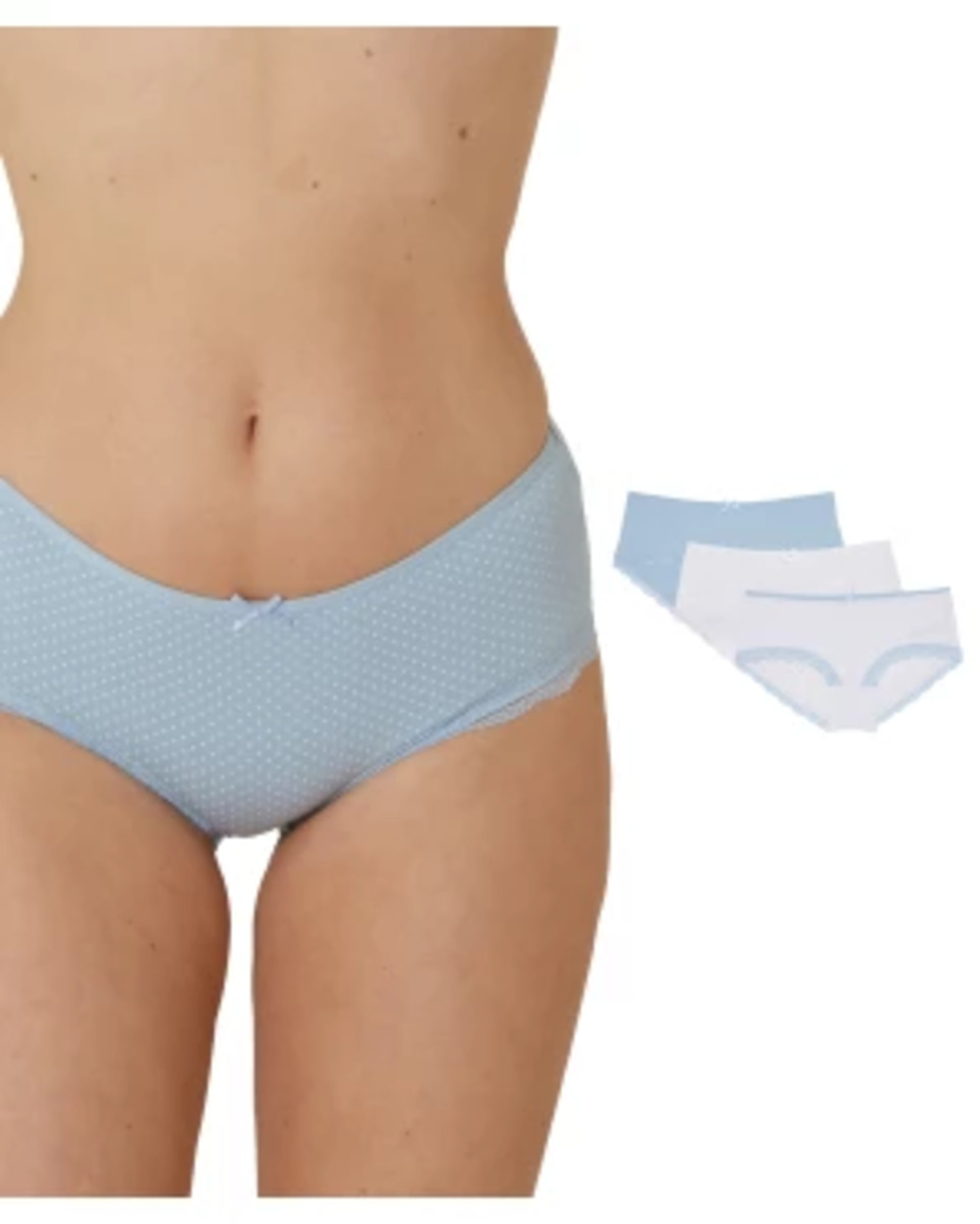 Bild 1 von Pantys mit Spitzendetails, 3er-Pack, Janina, hellblau
