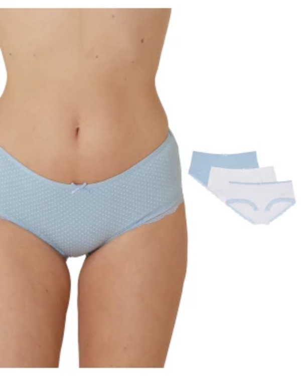 Bild 1 von Pantys mit Spitzendetails, 3er-Pack, Janina, hellblau
