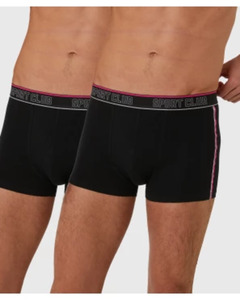 Retro Boxershorts mit Seitenstreifen, 2er-Pack, X-Mail, schwarz