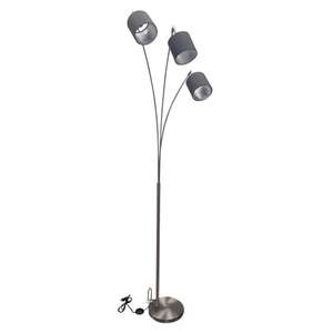 LED Stehlampe Luke nickelfarbig grau 28x71,5cm H.200cm Metall Textil