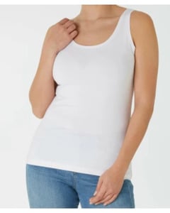 Weißes Tanktop, Janina, Stretchanteil, weiß