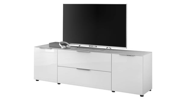 Bild 1 von TV-Lowboard weiß Glas 180 cm TV-Board - SANTORIN