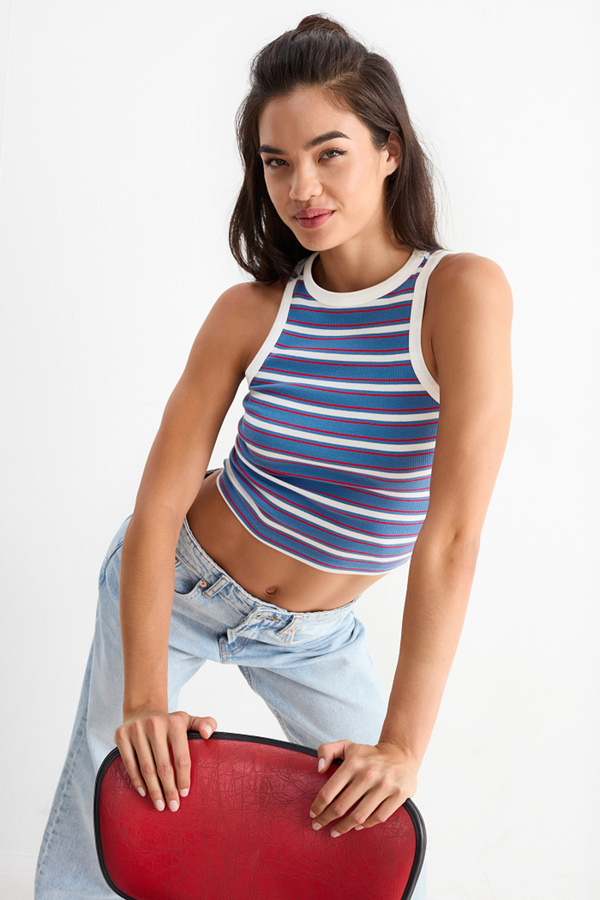 Bild 1 von C&A Crop Top-gestreift, Blau, Größe: XS