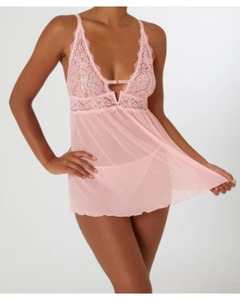 Babydoll + String, Janina, 2-tlg. Set, apricot