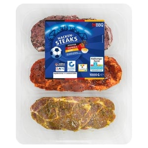 CHAMPIONS EM-Nackensteaks, mariniert 1 kg