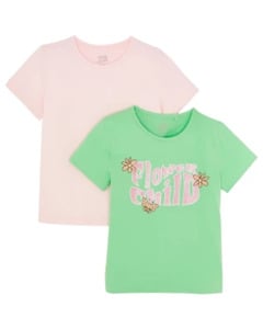 T-Shirts aus Baumwolle, 2er-Pack, Kiki & Koko, rose/grün