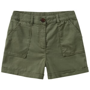 Mädchen Shorts in Unifarben DUNKELOLIV