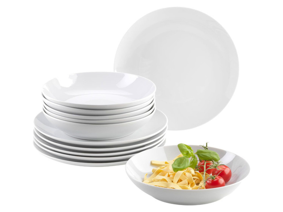 Bild 2 von MÄSER Serie Barca, Tafelservice 12-teilig, Tellerset für 6 Personen, weiß, Porzellan