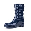 Bild 1 von Hitmars Gummistiefel Damen Chelsea Boots Gartenschuhe Rain Boots Regenstiefel Segelstiefel Wasserdicht Regenschuhe Halbgummistiefel Schwarz Blau 35-43EU