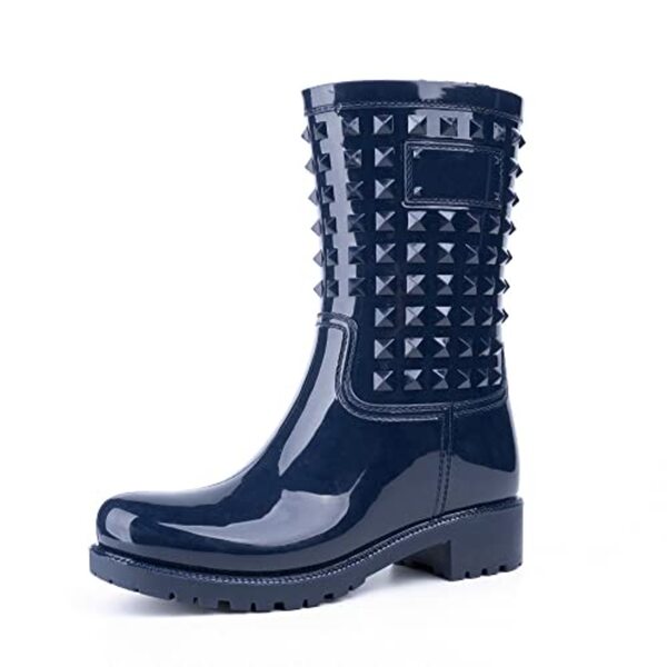 Bild 1 von Hitmars Gummistiefel Damen Chelsea Boots Gartenschuhe Rain Boots Regenstiefel Segelstiefel Wasserdicht Regenschuhe Halbgummistiefel Schwarz Blau 35-43EU