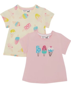 Sommerliche T-Shirts, 2er-Pack, Ergee, rosa