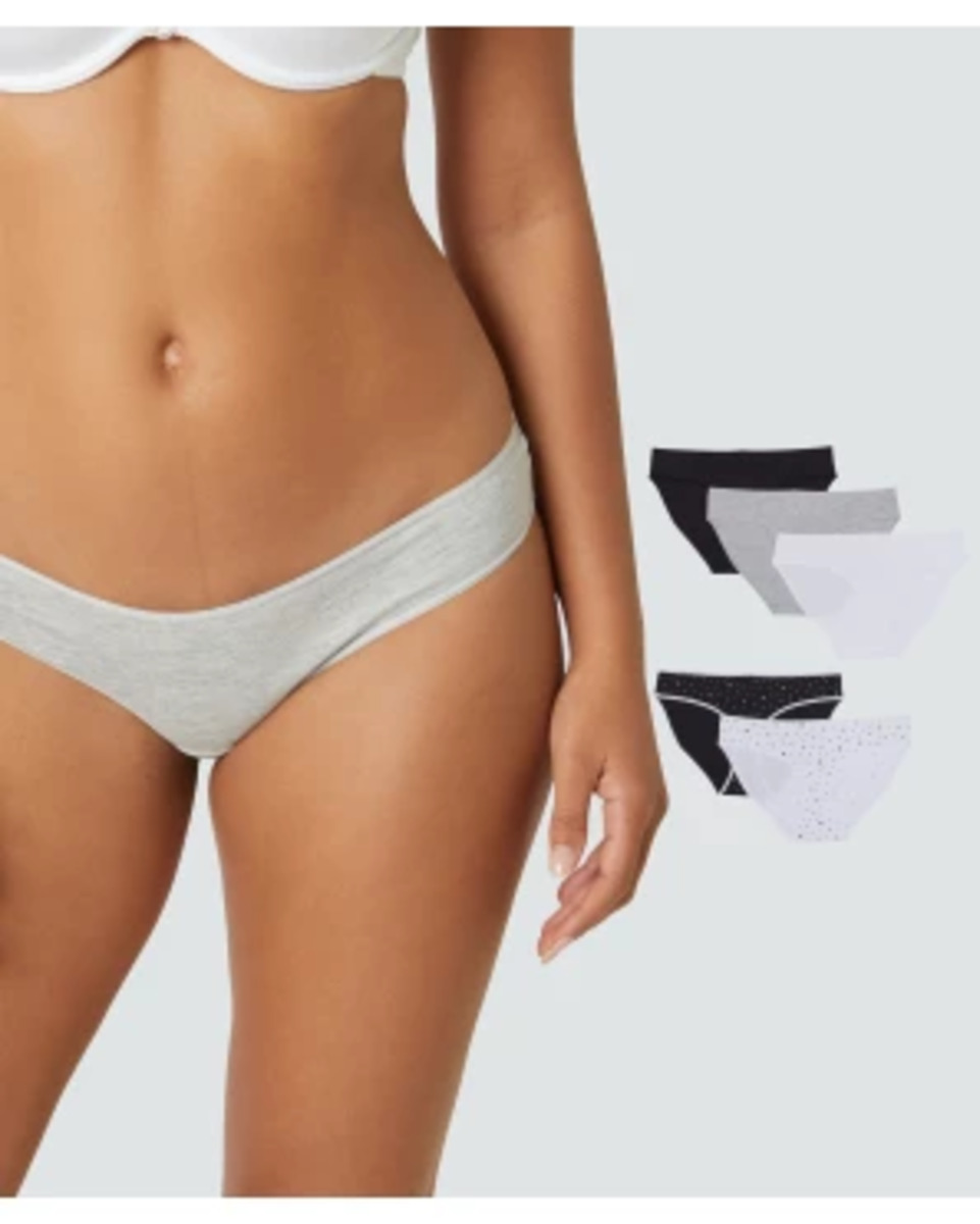 Bild 1 von Bequeme Slips, 5er-Pack, Janina, grau melange