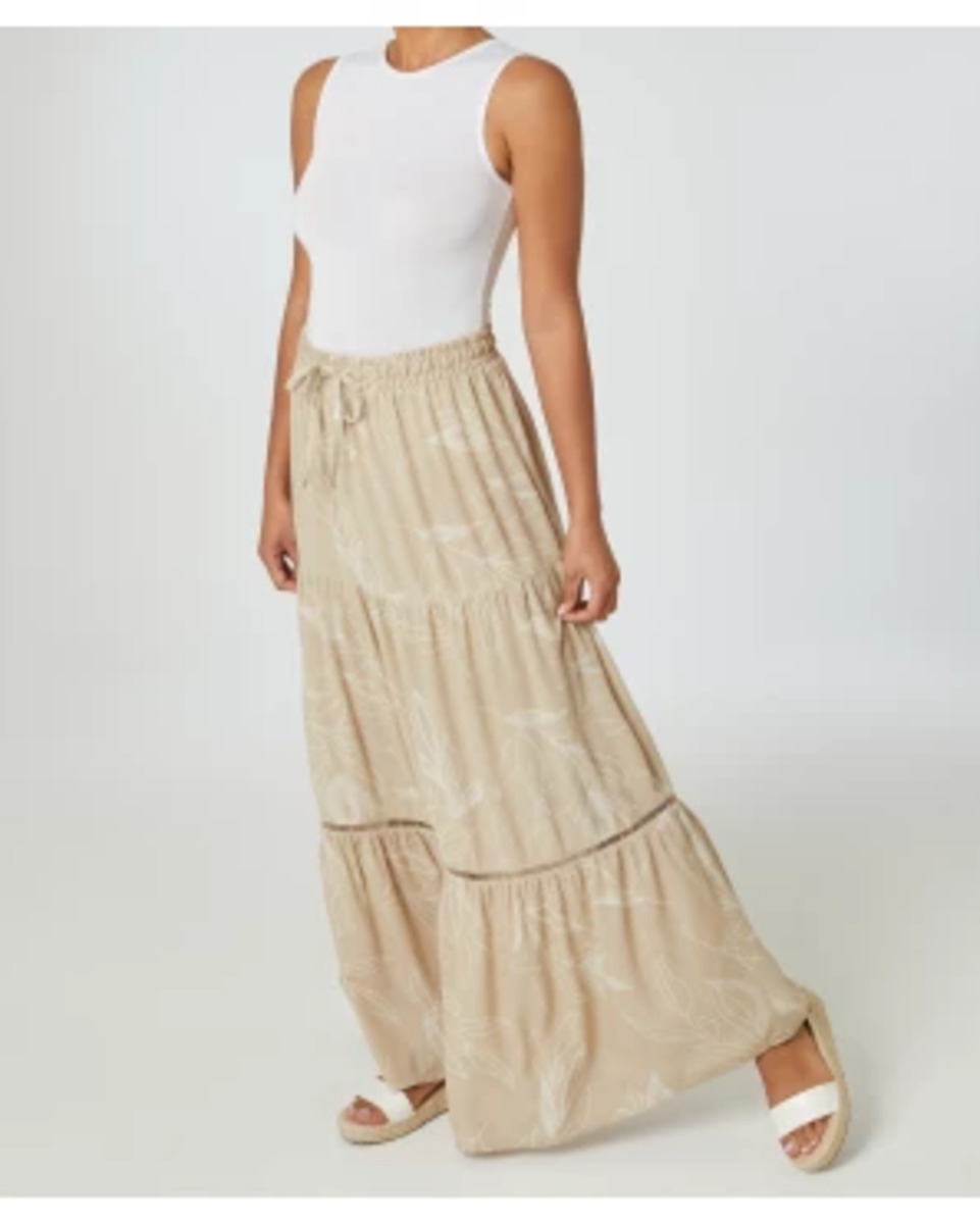 Bild 1 von Maxirock aus Viskose, Janina, elastischer Bund, natur bedruckt