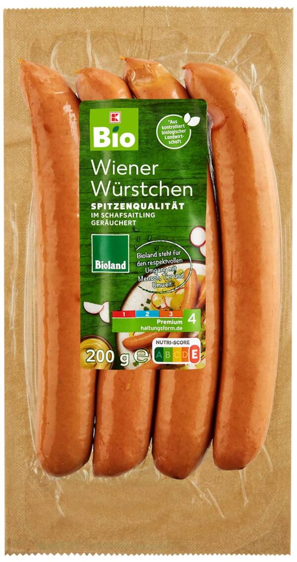 Bild 1 von K-BIO Bioland Wiener Würstchen, 200-g-Packg.