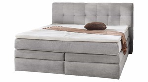 Boxspringbett Cord hellgrau 180 x 200 cm mit Bettkasten - AMY