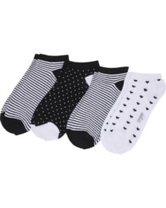 Sneakersocken im 4er-Pack, 4er-Pack, Ergee, schwarz